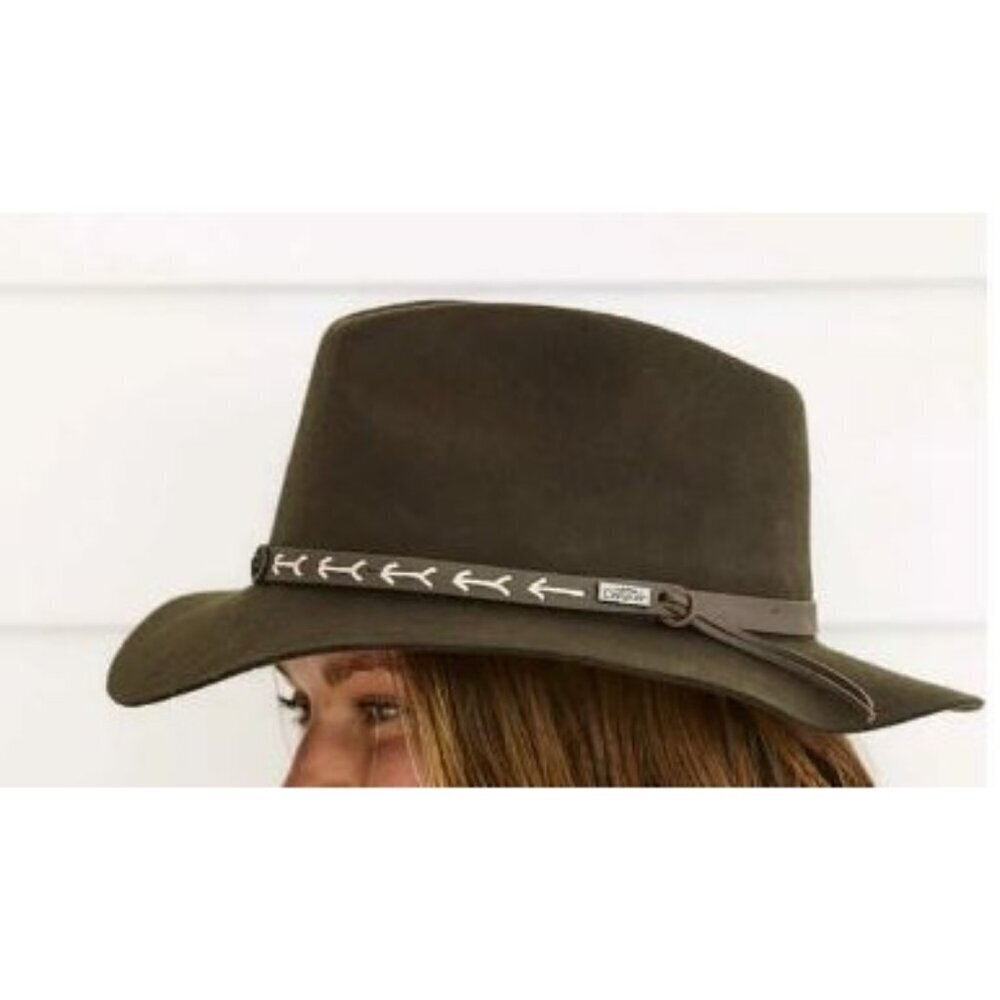 Conner Mt. Warning Wool Boho Hat Women Size Large NWT 100% Wool Black Organic